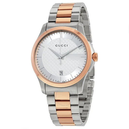 Gucci G-Timeless Silver & Rose Gold Watch