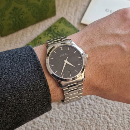 Gucci G-Timeless Silver & Grey Tone Watch