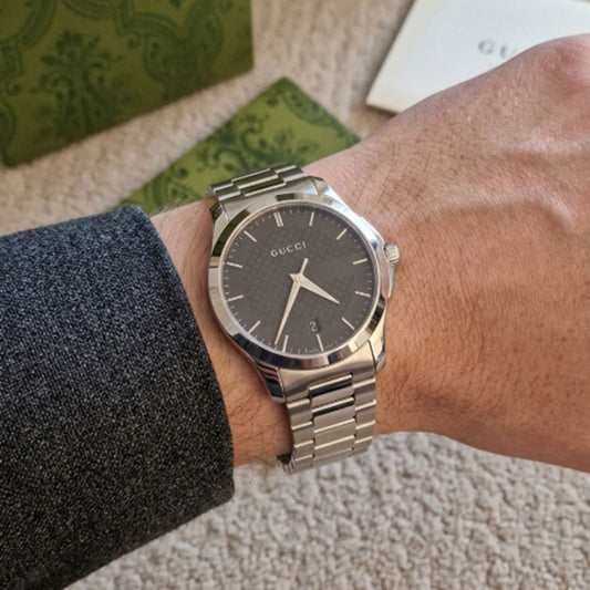 Gucci G-Timeless Silver & Grey Tone Watch