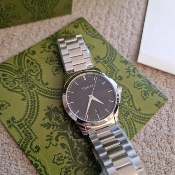 Gucci G-Timeless Silver & Grey Tone Watch