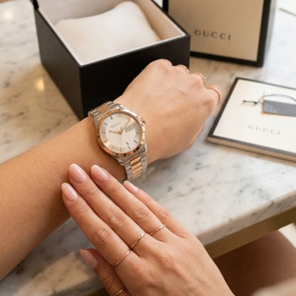 Gucci G-Timeless Silver & Rose Gold Watch